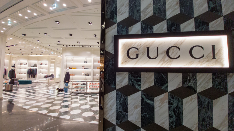 Gucci boutique entrance in Rome