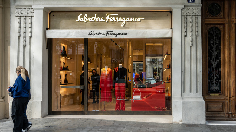 Salvatore Ferragamo entrance with logo