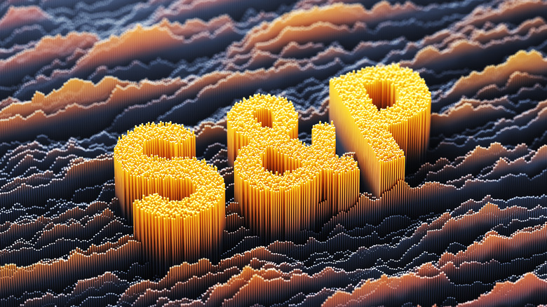 S&P in a quirky rendering format over data lines