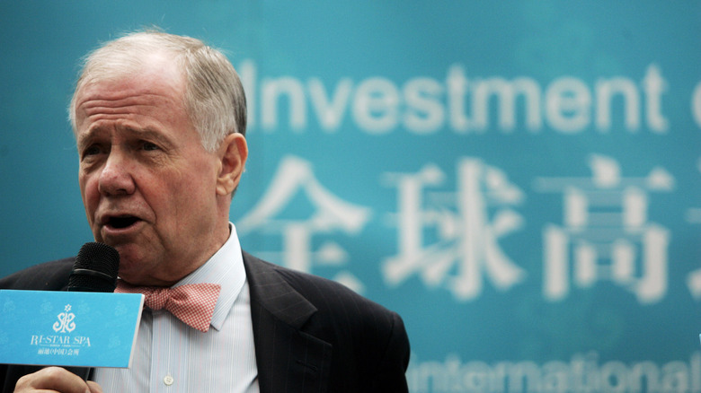 Jim Rogers speaking at an event