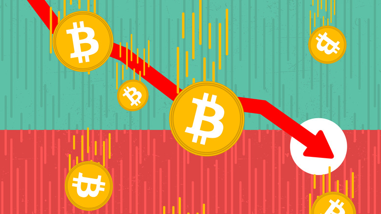 Bitcoin and negative arrow