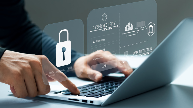 anti-virus image on laptop
