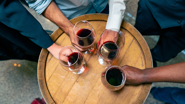 friends drinking wine