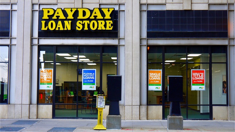 A payday loan lender storefront