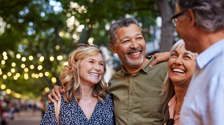 Seniors walking together