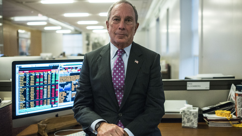 Mike Bloomberg in his NY mayor office