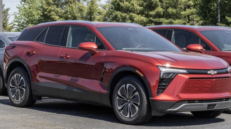 The Chevy Blazer electric SUV on display at a dealership