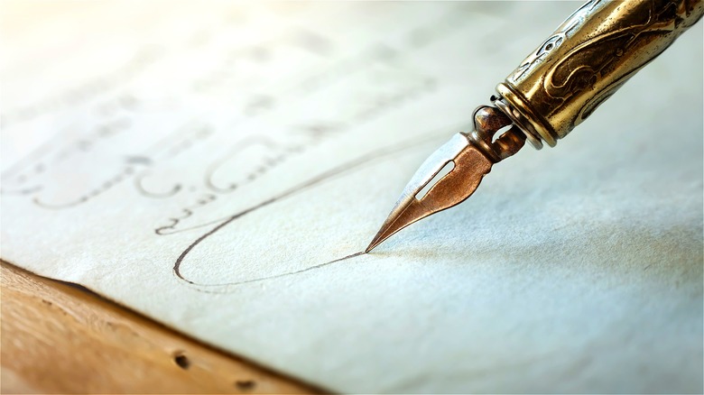 Fountain pen writing on paper