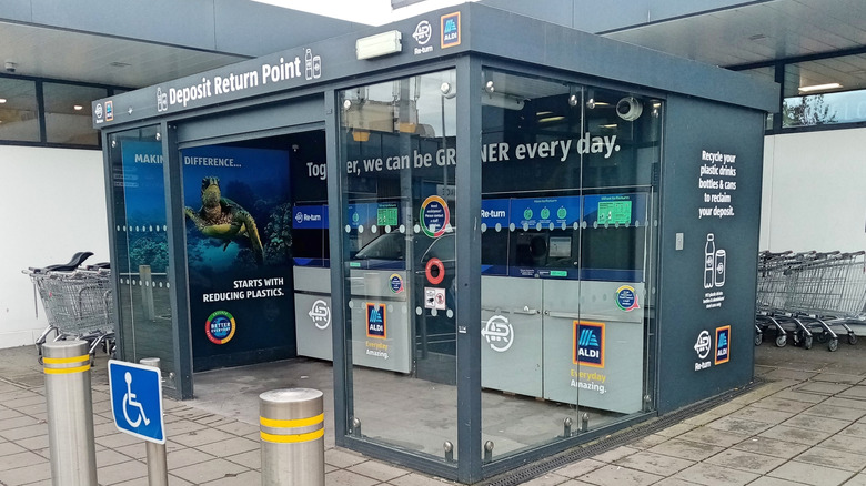 An Aldi Ireland Deposit Return Point for bottle and container recycling