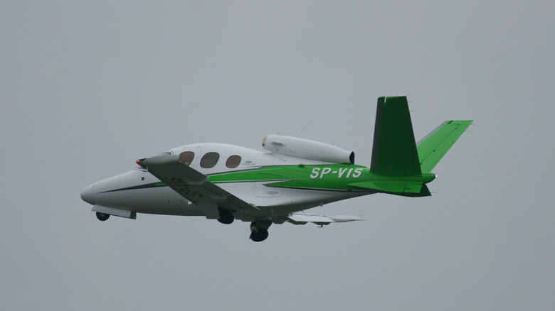 A Cirrus SF50 jet flying in Poland.