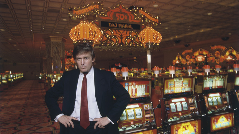 Old photo of Trump inside the Taj Mahal casino