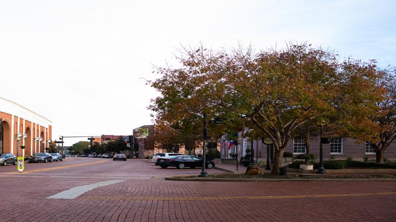 Downtown Nacogdoches building red brick street