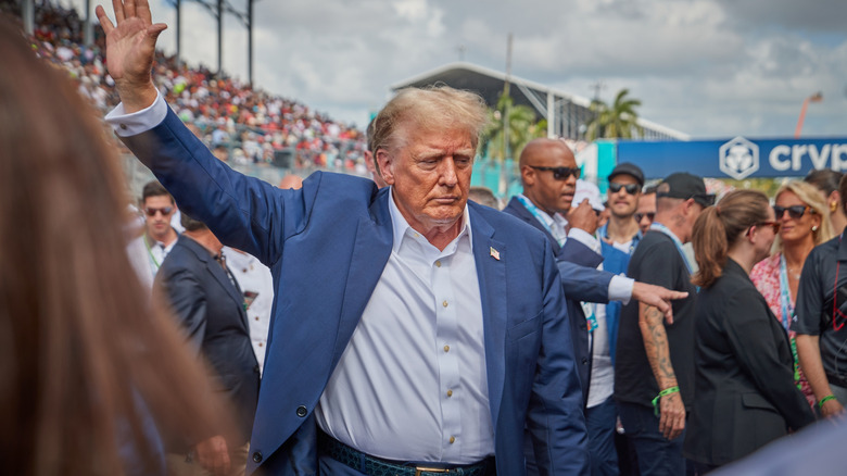 Donald Trump attending 2024's Miami Race Day