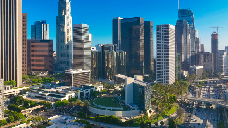 Aerial view of downtown Los Angeles