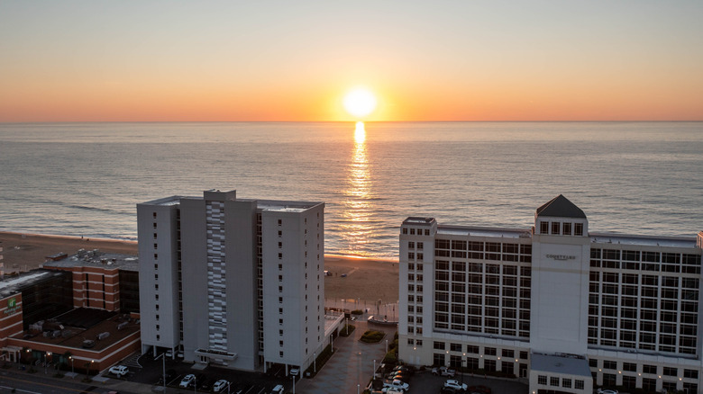 Shot of Virginia Beach at sunset