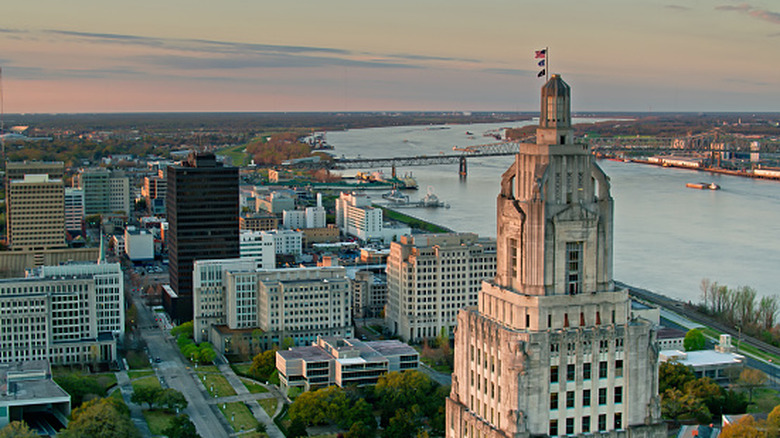 An aerial view of Baton Rouge, Louisiana.