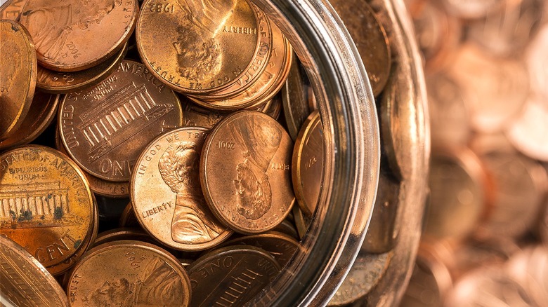 Up-close look at penny jar