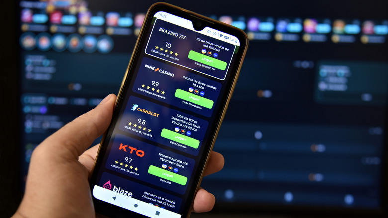 Phone showing gambling app