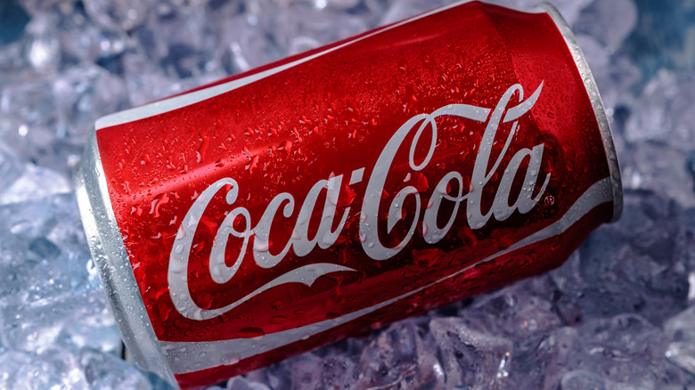 Coca-Cola can on ice
