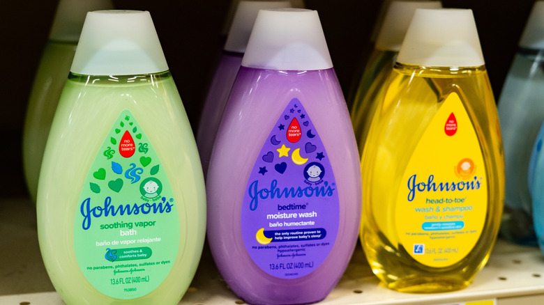 Johnson & Johnson baby soaps on a store shelf