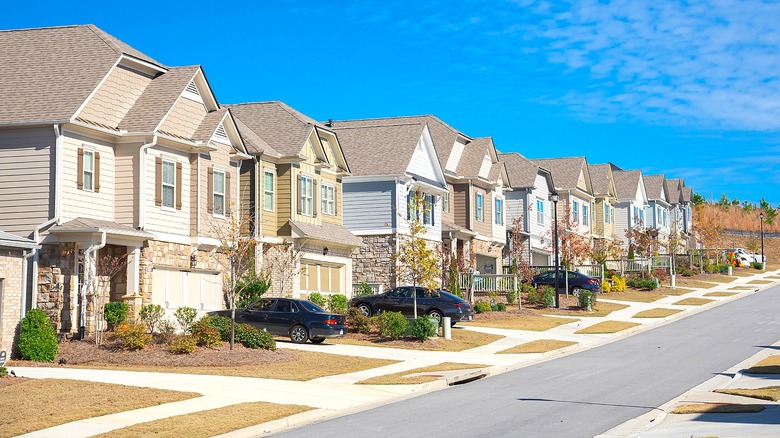 Row of neatly kept houses