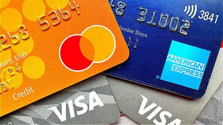 A stack of credit cards