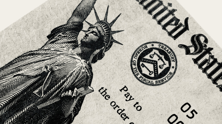 Portion of a Social Security check