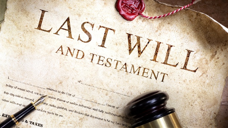 Old-time last will and testament