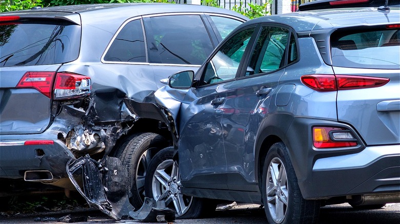 Two cars involved in collision