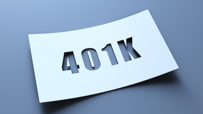 Paper with 401k shaped words cut out