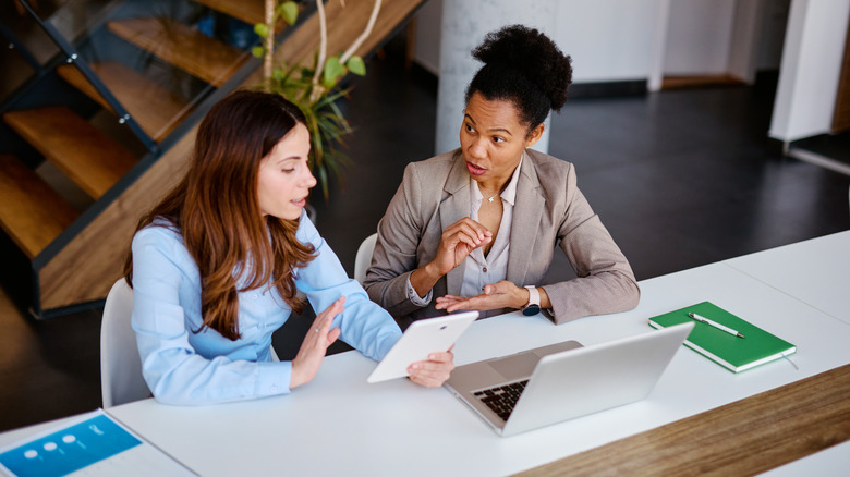 Financial planner meeting with client.