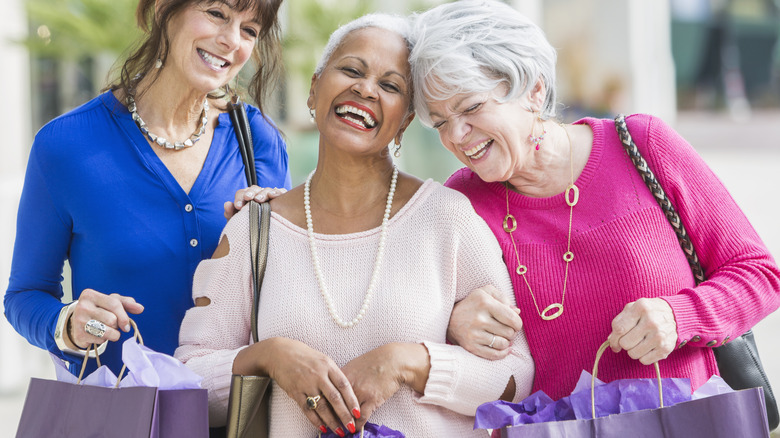 mature women who have been shoppign together