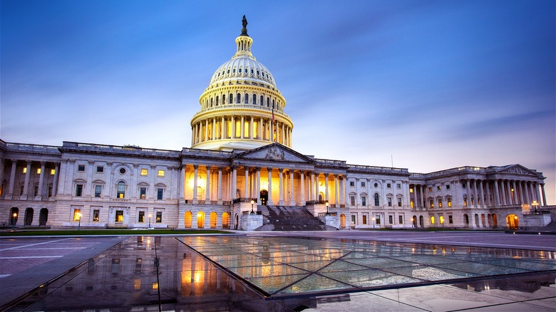 U.S. Capitol in the evening