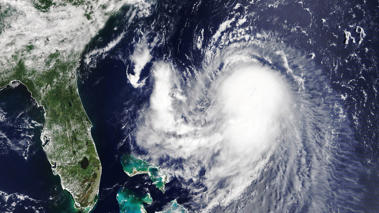 Hurricane Ida approaching the U.S. in 2021