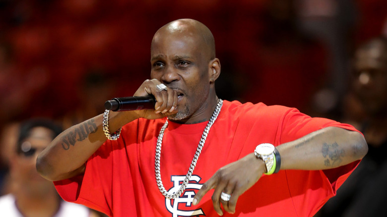 Rapper DMX performs during week five of the BIG3 three on three basketball league at UIC Pavilion