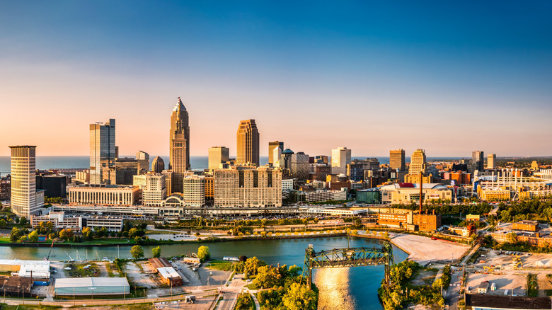 Cleveland, Ohio's skyline and waterfront area