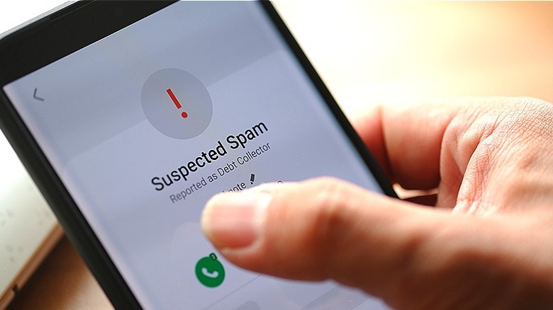 Smartphone showing blocked debt collector