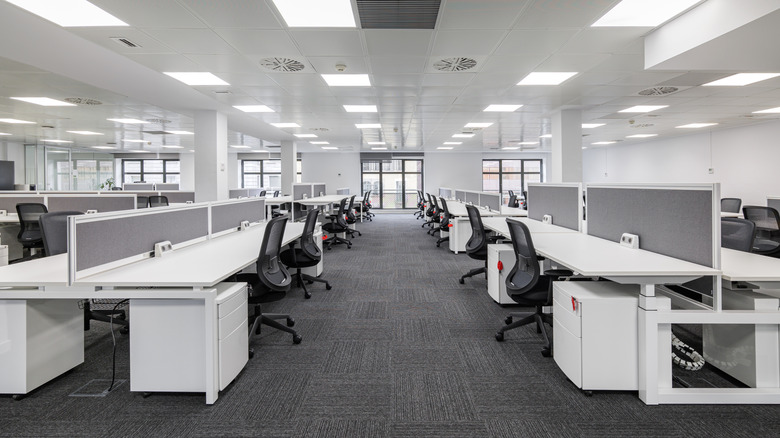 an empty office building