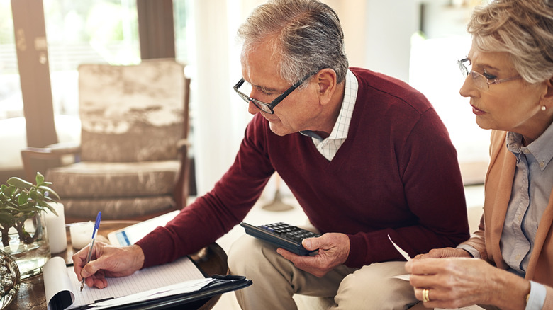 senior couple making a financial plan