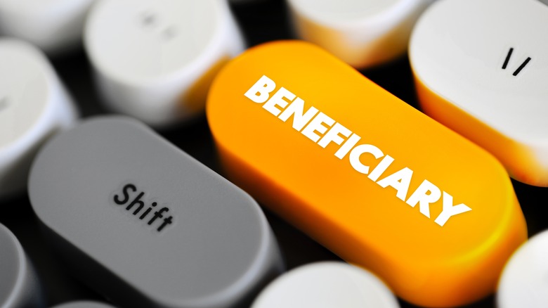 a beneficiary button on keyboard