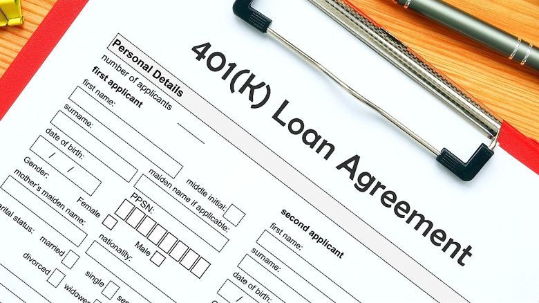 A 401(k) loan agreement form