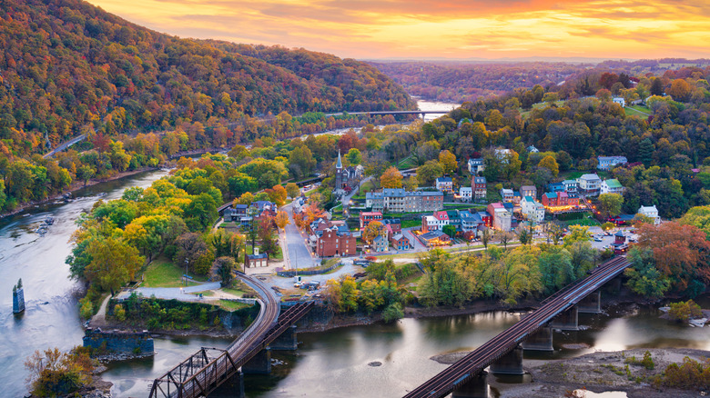 Shenandoah Valley in Harper's Valley, West Virginia during autumn season
