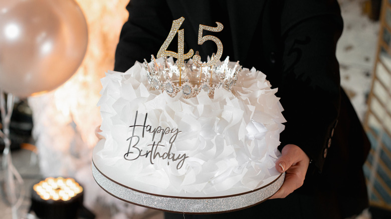 birthday cake with 45 on top