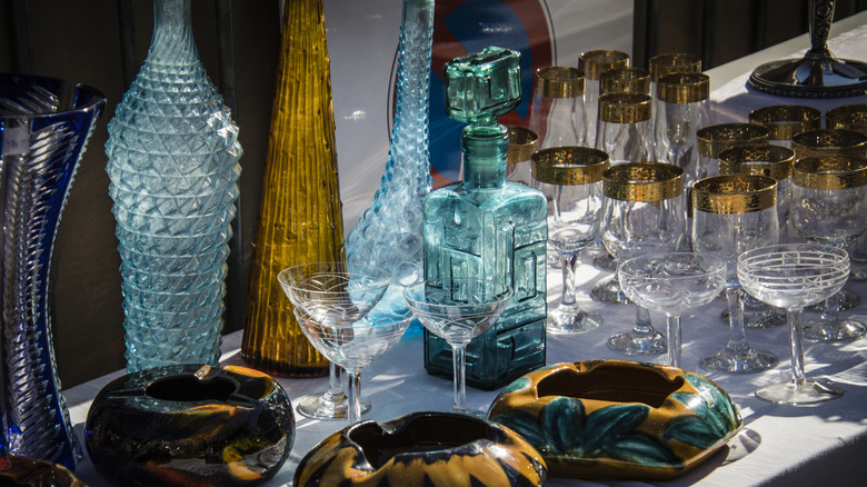 Table full of glassware
