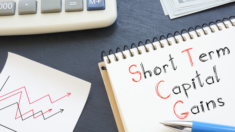 short term capital gains written on notepad
