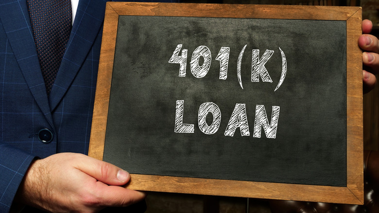 401(k) loan on chalkboard