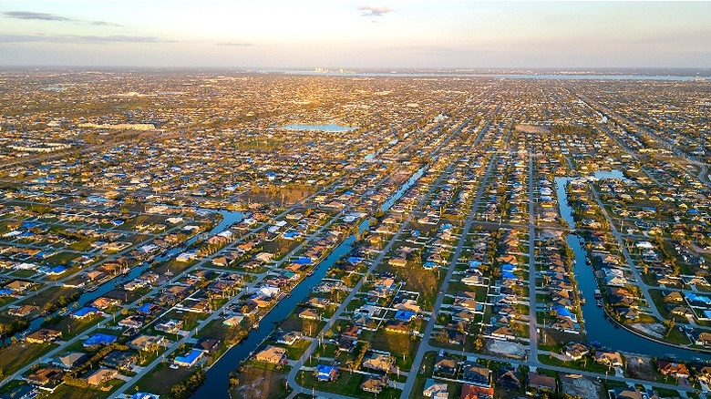Aerial view of Cape Coral's canals