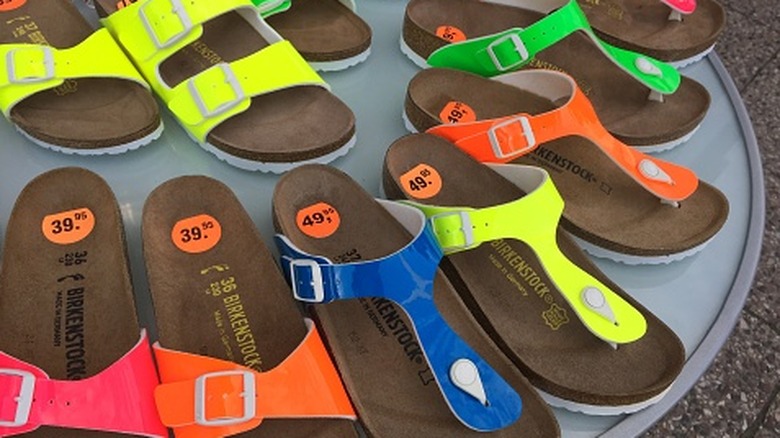 colorful Birkenstock shoes