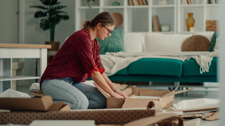 putting together IKEA furniture