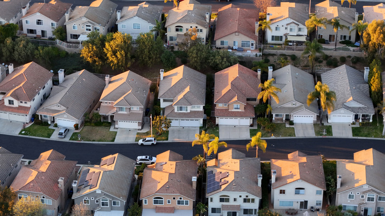 Aerial view of homes in a neighborhood